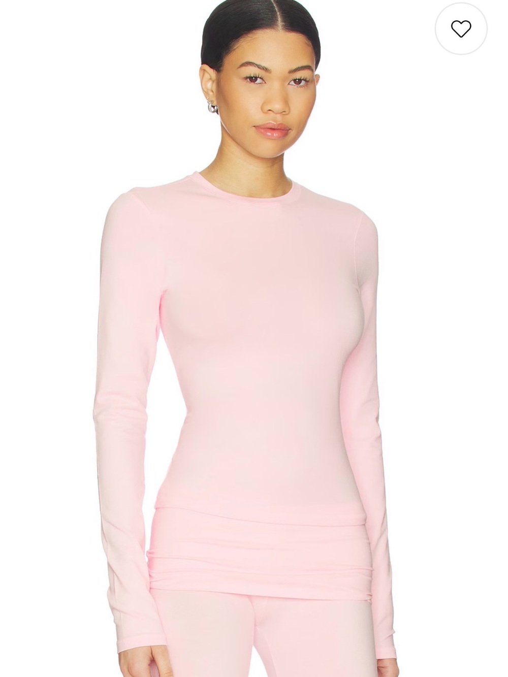 NWT! SKIMS Cotton Jersey Long Sleeve Tee Pale Pink Size M